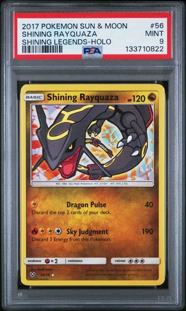 PSA 9 - 2017 Pokemon Sun &amp; Moon Shining Rayquaza Shining Legends - Holo #56 [133710822]