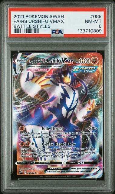 PSA 8 - 2021 Pokemon SwSh FA/RS Urshifu VMAX Battle Styles #088 [133710809]