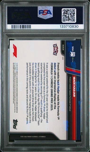 PSA 10 - 2025 Topps NOW Formula 1 Isack Hadjar #24 [133710830]