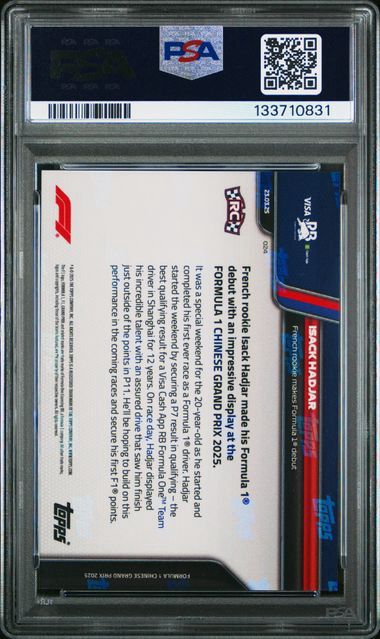 PSA 10 - 2025 Topps NOW Formula 1 Isack Hadjar #24 [133710831]