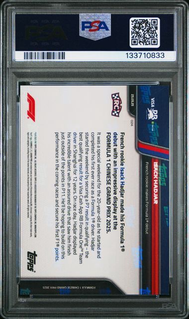 PSA 9 - 2025 Topps NOW Formula 1 Isack Hadjar #24 [133710833]