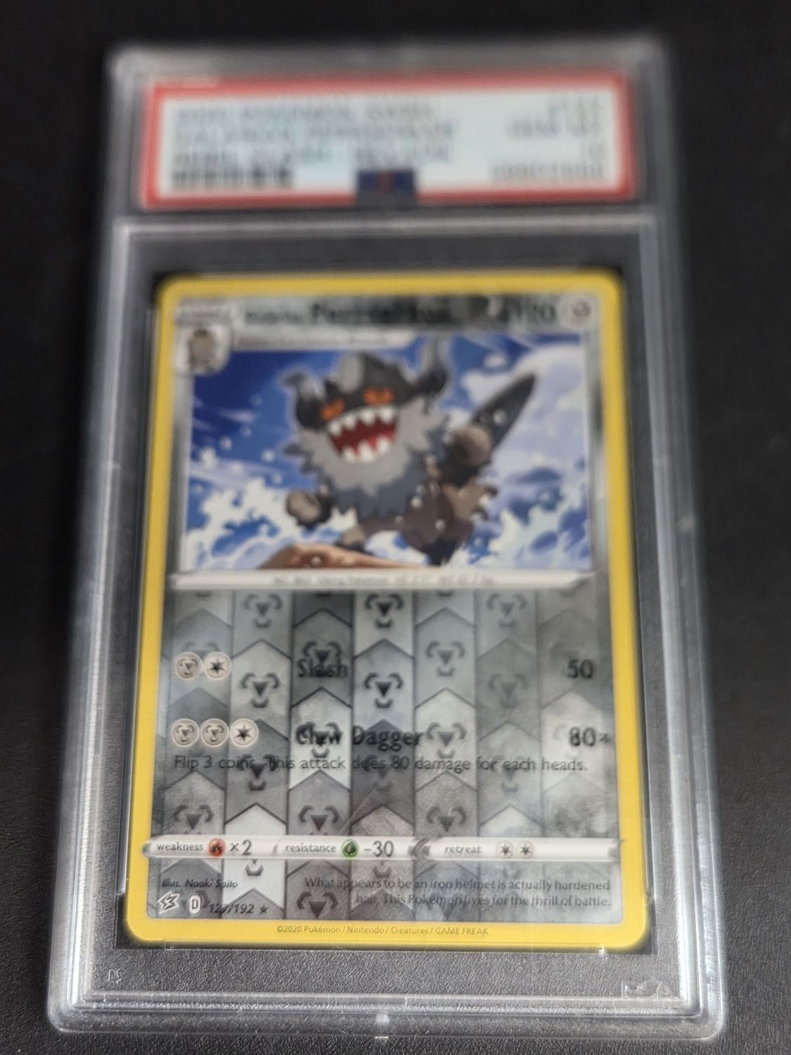 PSA - 10 - 2020 Pokemon Galarian Perrserker Rebel Clash Reverse Foil #127/192 [58802686]