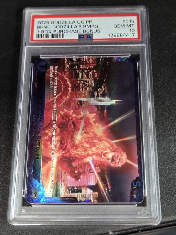 PSA 10 - 2025 GODZILLA CARD GAME PROMOS #015+ BRNG GODZILLA'S RMPG 3 BOX PURCHASE BONUS (129884417)
