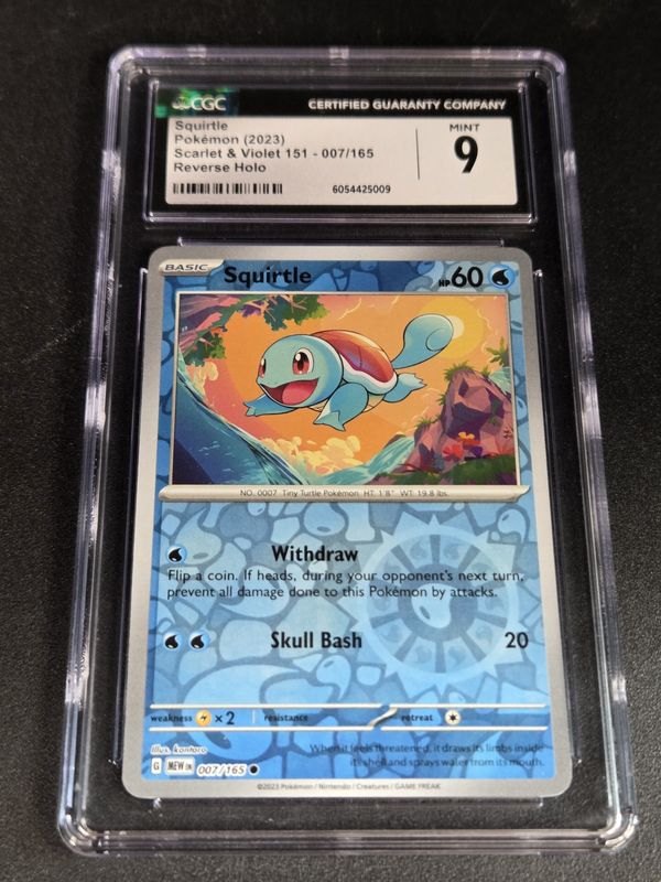 CGC - 9 - 2023 Pokemon S&amp;V 151 Squirtle Reverse Holo - 007/165 [6054425009]