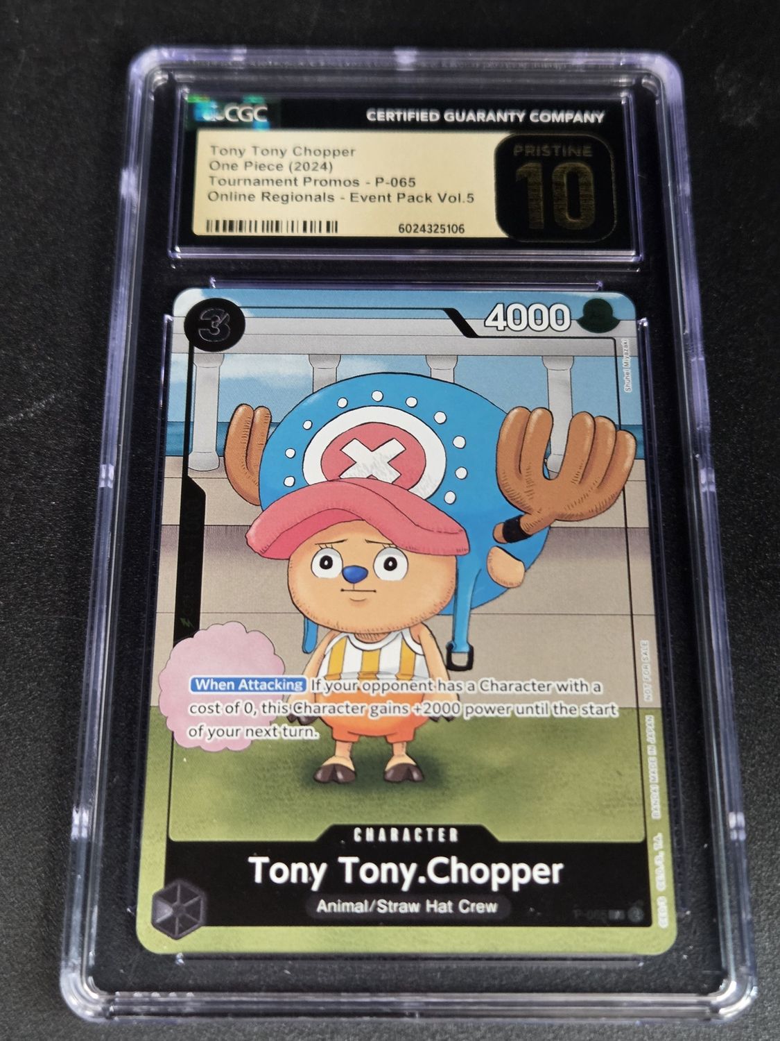 CGC -10 - 2024 One Piece Tony TOny Chopper Tournament Promos Online Regionals Event Pack Vol.5 P-065 [6024325106]