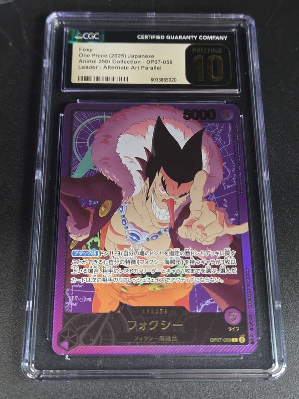 CGC -10 - 2025 One Piece Foxy Anime 25th Collection Leader Alt Art Parallel OP07-059 [6033865020]