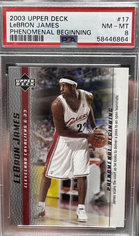 PSA 8 - #17 - 2003 Upper Deck LeBron James Phenomenal Beginning - [58446864]