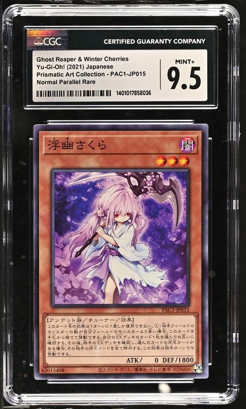 CGC 9.5 - Ghost Reaper &amp; Winter Cherries Yu-Gi-Oh! (2021) Japanese Prismatic Art Collection - PAC1-JP015 Normal Parallel Rare - [1401017858036]