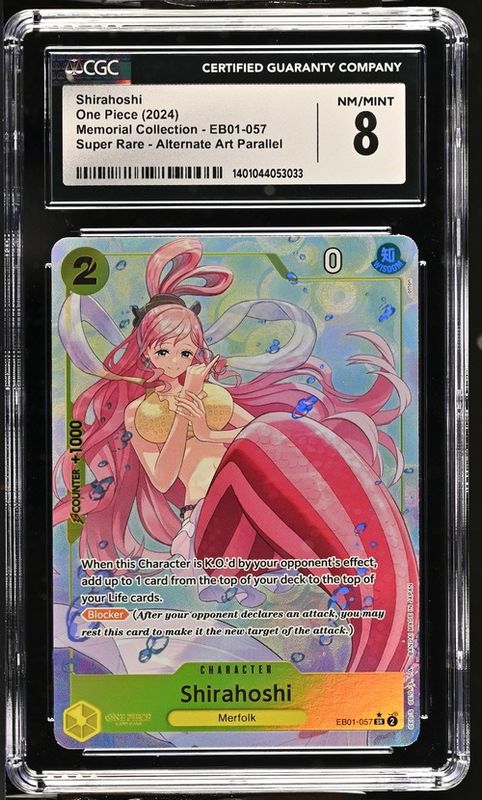 CGC 8 - Shirahoshi One Piece (2024) Memorial Collection - EB01-057 Super Rare - Alternate Art Parallel - [1401044053033]