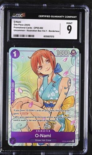 CGC 9 - O-Nami One Piece (2025) Promotional Cards - OP05-062 Uncommon - Illustration Box Vol. 1 - Borderless - [6035827072]