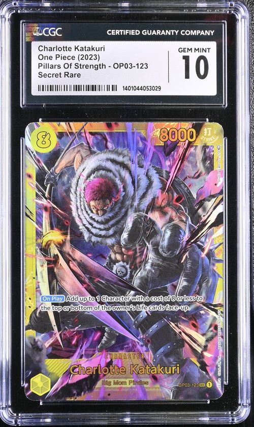 CGC 10 - Charlotte Katakuri One Piece (2023) Pillars of Strength - Op03-123 Secret Rare - [1401044053029]