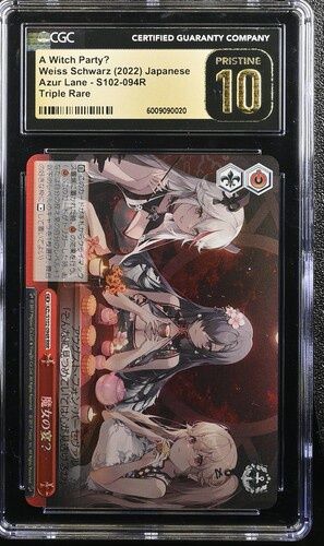 CGC Pristine 10 - A Witch Party? Weiss Schwarz (2022) Japanese Azur lane - S102-094R Triple Rare - [6009090020]