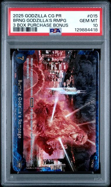 PSA 10 - 2025 CG PR Burning Godzilla's RMPG 3 Box Purchase Bonus #015 [129884418]