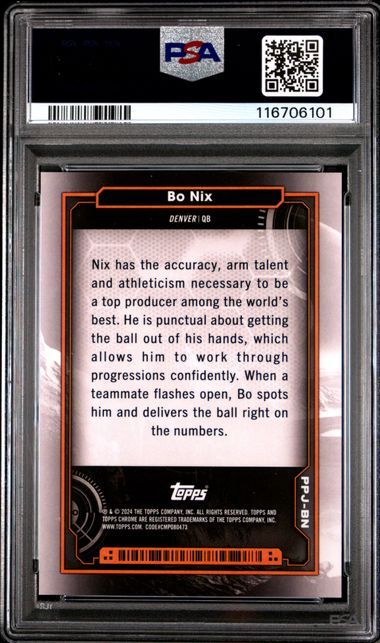 PSA 10 - Football Bo Nix JJP-BN Planetary Pursuit - Jupiter Topps Cosmic Chrome 2024 [116706101]