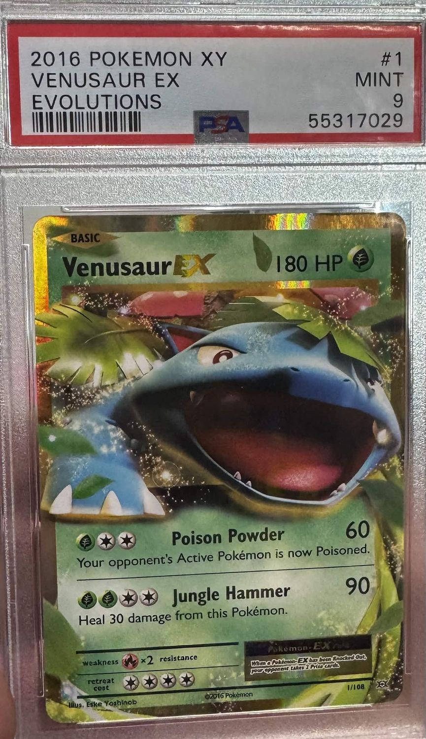 PSA- 9 2016 POKEMON XY EVOLUTIONS #1 VENUSAUR EX EVOLUTIONS [55317029]