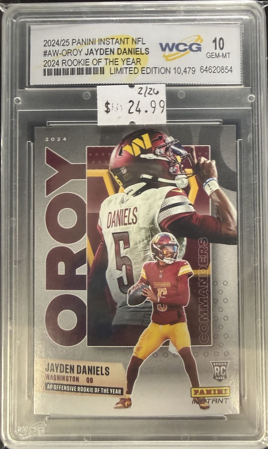 WCG 10 - 2024/25 Panini Instant NFL #AW-OROY Jayden Daniels 2024 Rookie of The Year [64620854]