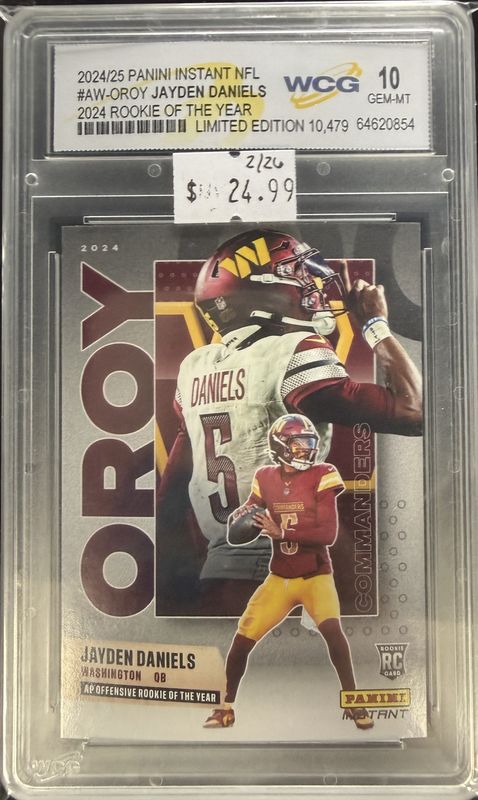 WCG 10 - 2024/25 Panini Instant NFL #AW-OROY Jayden Daniels 2024 Rookie of The Year [64620854]