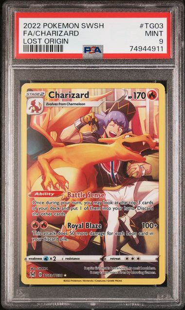 PSA 9 - 2022 Pokemon SWSH FA/ Charizard Lost Origin #TG03 [74944911]