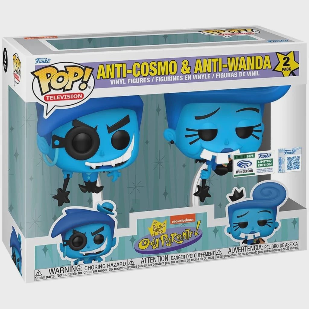 Funko Pop! 2 Pack Anti-Cosmo &amp; Anti-Wanda - The Fairly Odd Parents, Condition: Good, Exclusive: Funko Limited Edition 2025 Wondercon, Variant: None