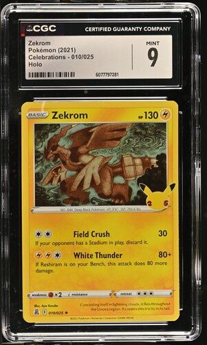 CGC - 9 - Zekrom - Pokemon (2021) - Celebrations - 010/025 - Holo [6077797281]
