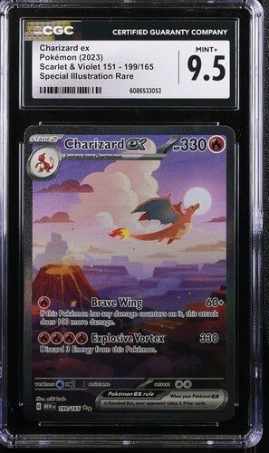 CGC - 9.5 - Charizard ex - Pokemon (2023) - Scarlet &amp; Violet 151 - 199/165 - Special Illustration Rare [6086533053]