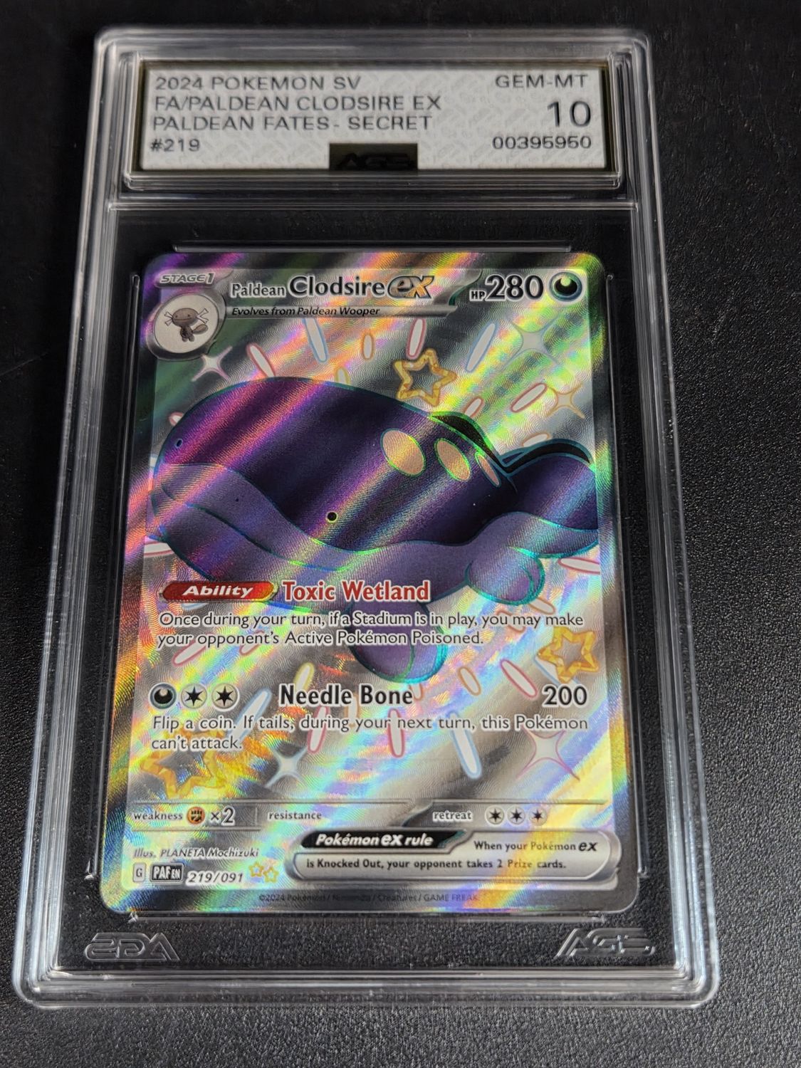 AGS 10 - 2024 pokemon SV FA/Paldean Clodsire EX Paldean Fates ( 00395950)