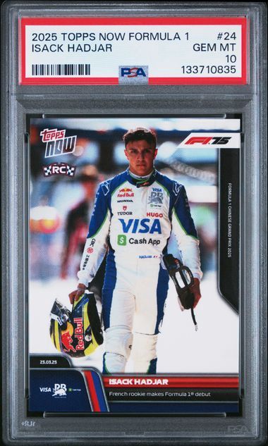 PSA 10 - 2025 Topps Now Formula 1 Isack Hadjar #24 [133710835]