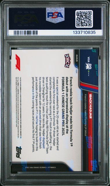 PSA 10 - 2025 Topps Now Formula 1 Isack Hadjar #24 [133710835]