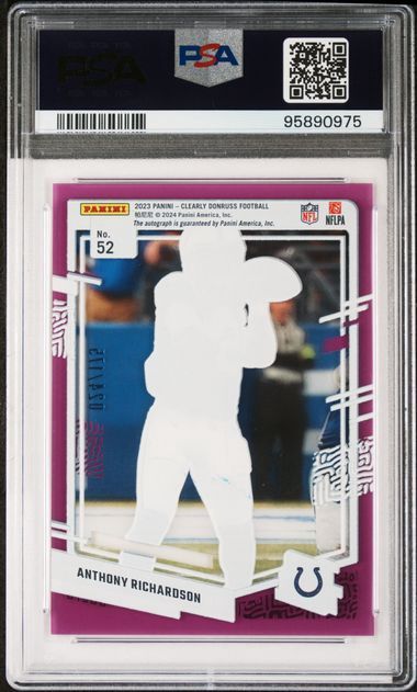 PSA - 10 - 2023 Clearly Donruss Anthony Richardson Autograph - Purple #52 [95890975]