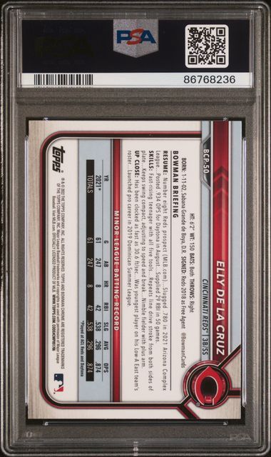 PSA - 10 - 2022 Bowman Elly De La Cruz Chrome Prospects #BCP50 [86768236]