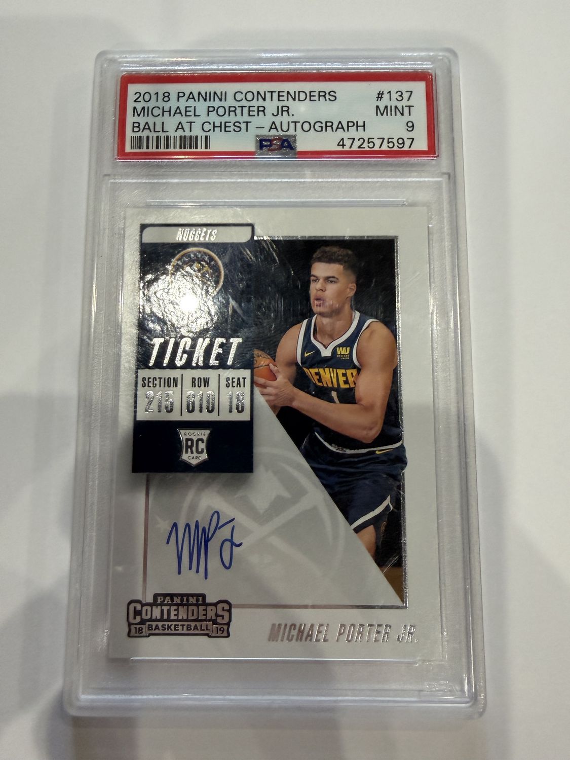 PDSA 9 - 2018 PANINI CONTENDERS #137 MICHAEL PORTER JR. VARIATION-AUTOGRAPH (47257597)