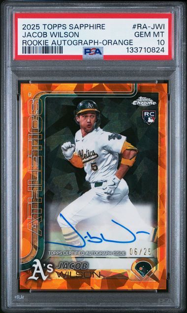 PSA 10 - 2025 TOPPS CHROME SAPPHIRE ROOKIE AUTOGRAPHS #RA-JWI JACOB WILSON ROOKIE AUTOGRAPH-ORANGE [133710824]