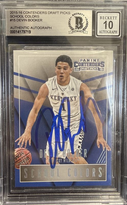 Beckett 10 - 2015-16 Panini Contenders Draft Picks School Colors #15 Devin Booker Authentic Autograph [00014179719]