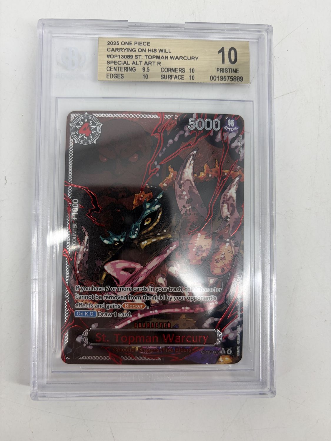 BGS 10 - 2025 One Piece Card Game Carrying on His Will St. Topman Warcury SPECIAL ALT ART R (19575889)