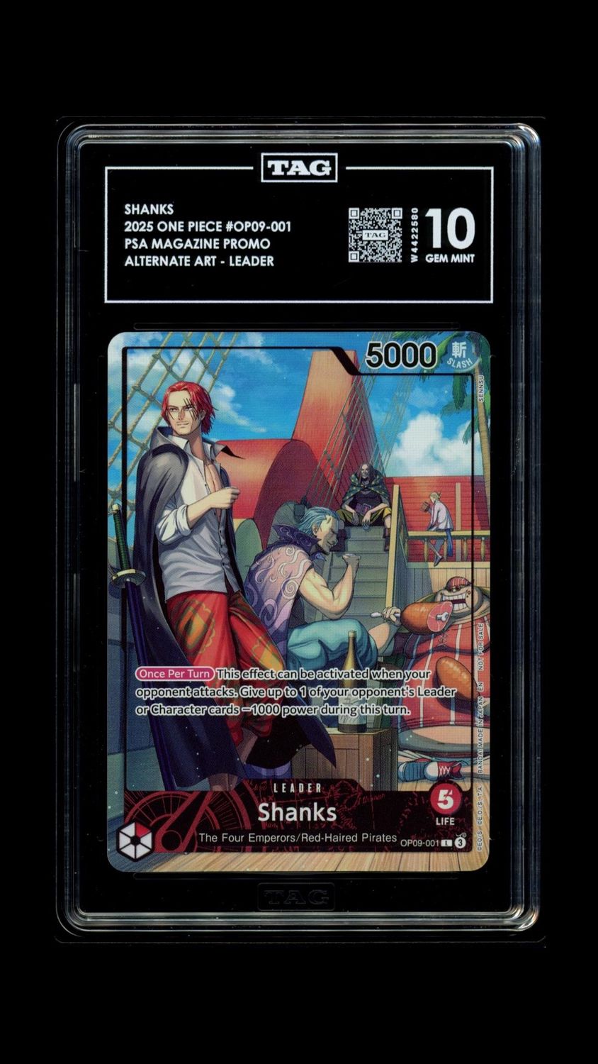 TAG 10 2025 One Piece #OP09-001 PSA Magazine Promo Alternate Art - Leader [W4422580]
