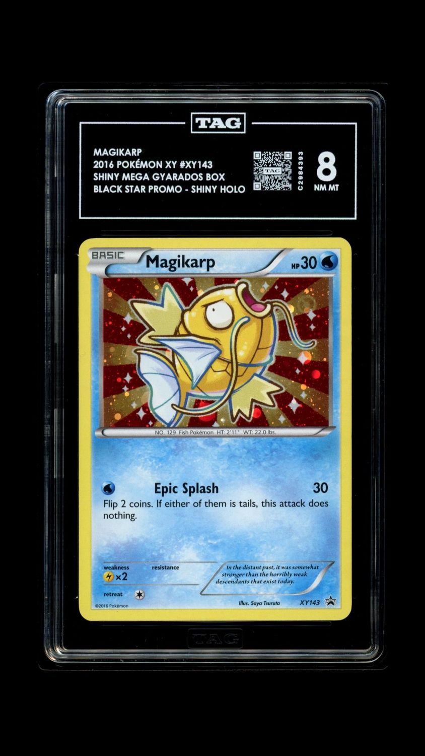 Tag - 8 - Magikarp - 2016 #XY143 Shiny Mega Gyarados Box Black Star Promo - Shiny Holo - [C2984393]