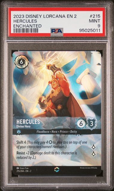 PSA 9 - 2023 Disney Lorcana EN 2 Hercules Enchanted #215 [95025011]