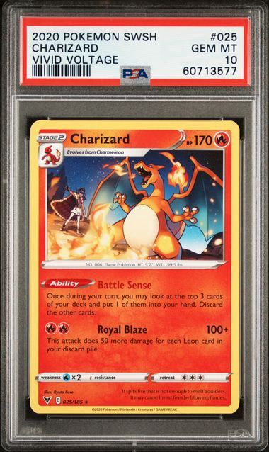 PSA 10 - 2020 Pokemon SwSh Charizard Vivid Voltage #025 [60713577]