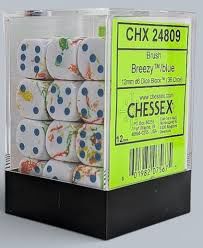 Chessex - Brush Breezy / Blue 36 Dice - CHX 24809