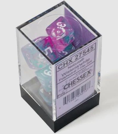 Chessex  - Nebula Wisteria/ White Polyhedral 7-Die Set - CHX 27545