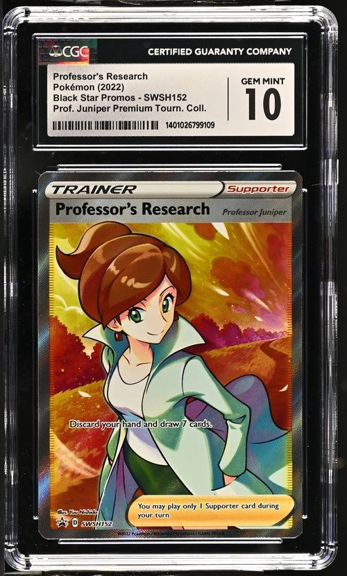 CGC - 10 - Pokemon (2022) Professor's Research Black Star Promos - SWSH152 Prof. Juniper Premium Tourn. Coll. [1401026799109]