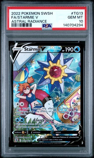 PSA - 10 2022 Pokemon SwSh FA/ Starmie V Astral Radiance #TG13 [140704294]