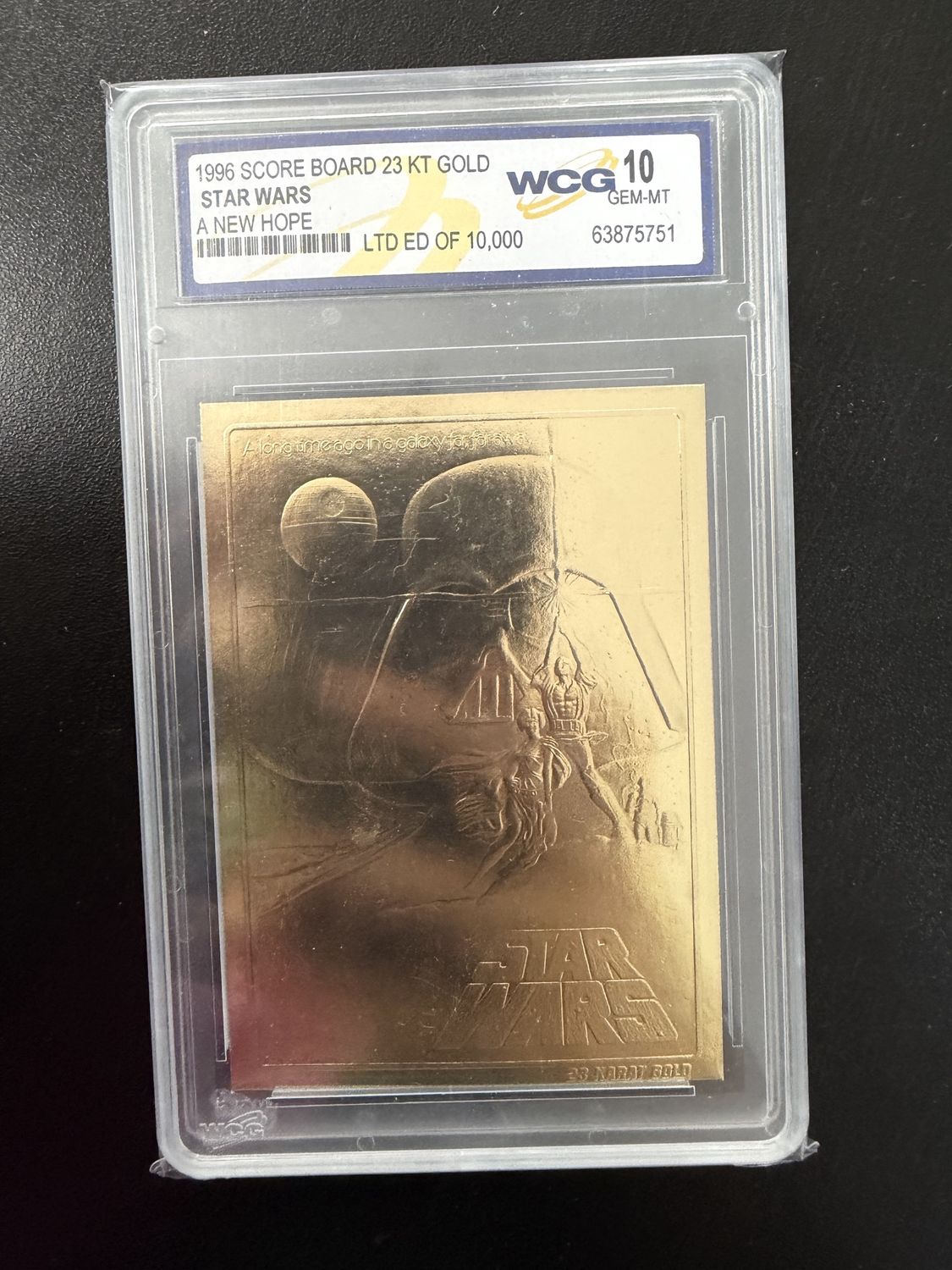WCG - 10 1996 Score board 23 Kt Gold Star Wars: A New Hope LTD ED OF 10,000 [63875751]