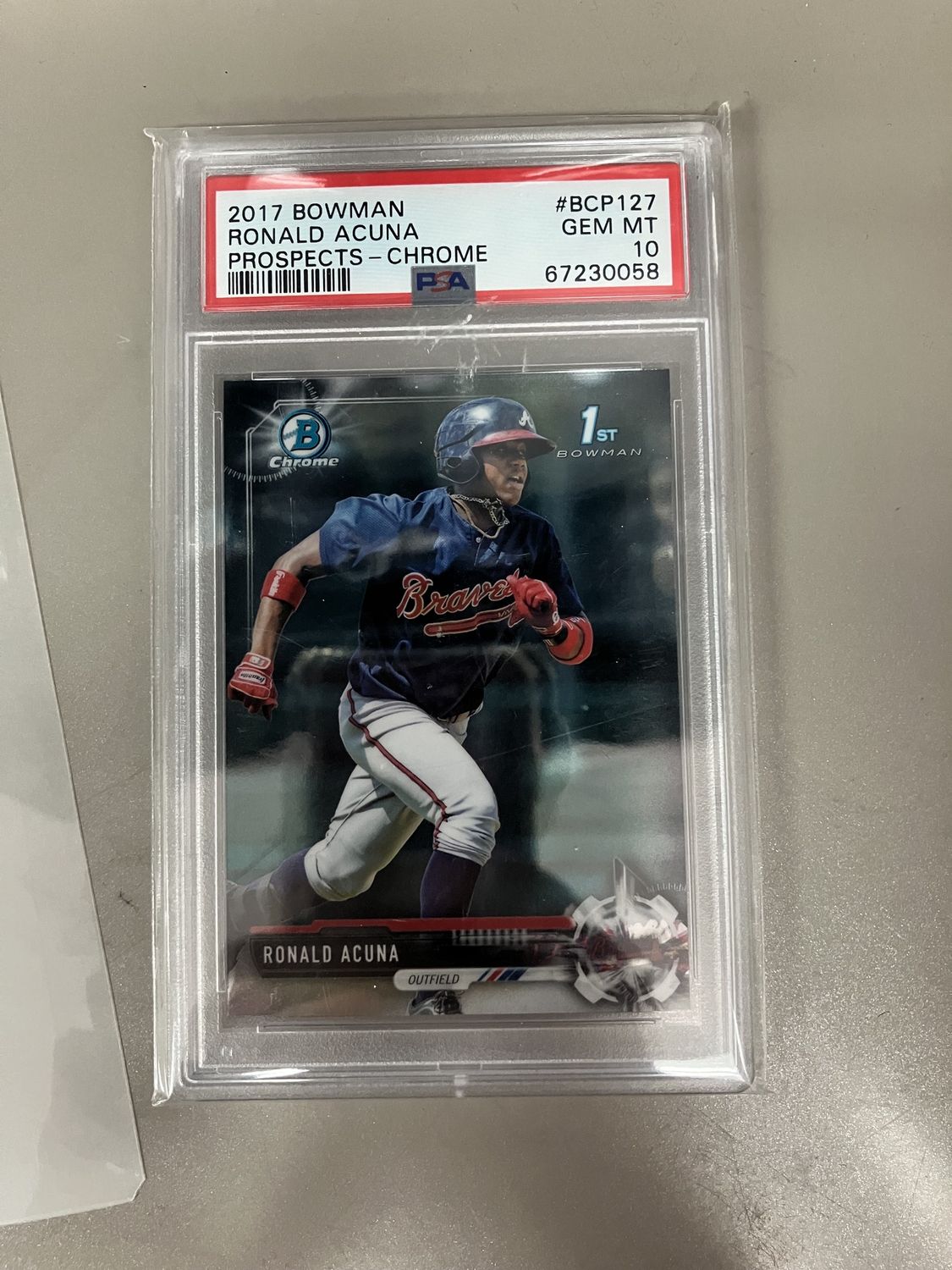 PSA 10 -2017 BOWMAN PROSPECTS #BCP127 RONALD ACUNA PROSPECTS-CHROME [67230058]