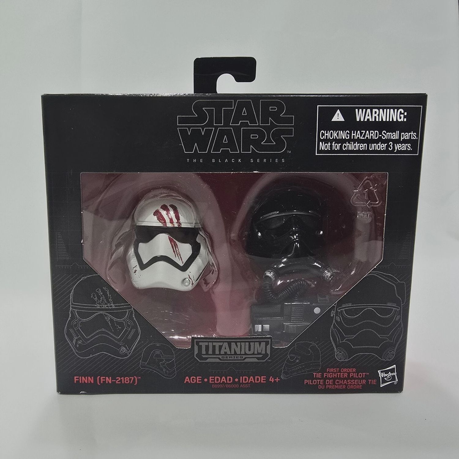 Star Wars The Black Series - Titanium Series Helmets Finn  (Fn-2187) + Tie Fighter Pilot