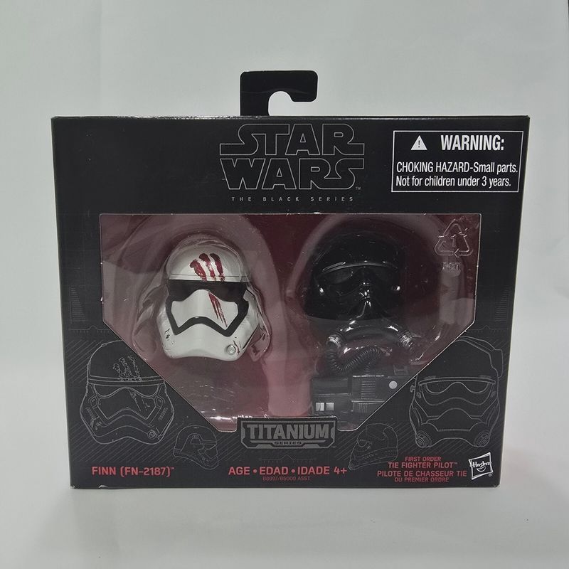 Star Wars The Black Series - Titanium Series Helmets Finn  (Fn-2187) + Tie Fighter Pilot