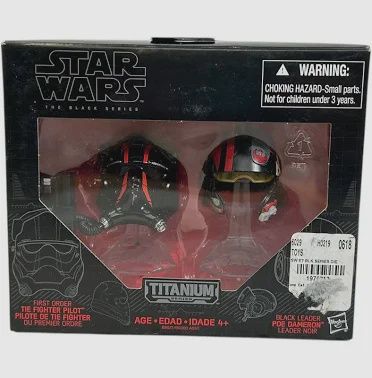 Star Wars The Black Series - Titanium Series Helmets Tie Fighter Pilot + Poe Dameron Diecast