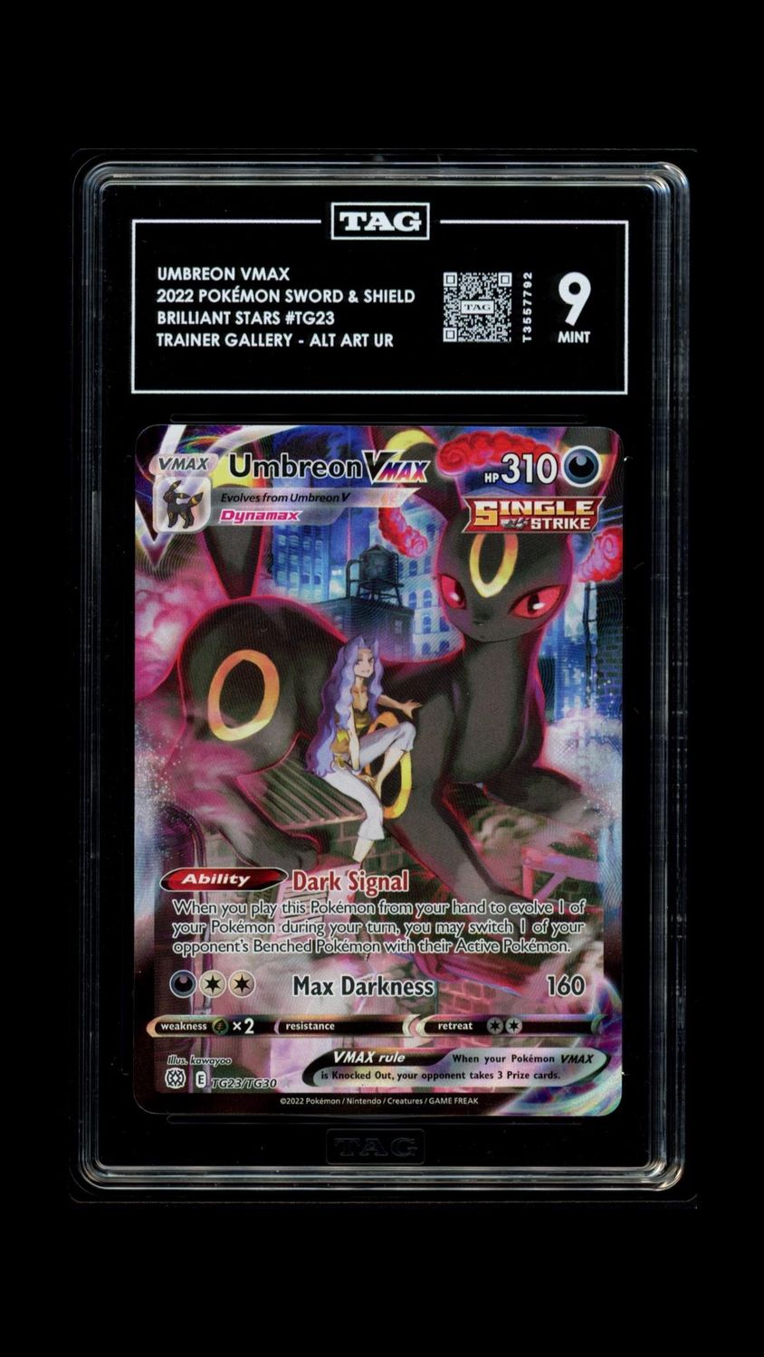 TAG 10 - #TG23 2022 Pokemon Umbreon Vmax - Alt Art UR - [T3557792]