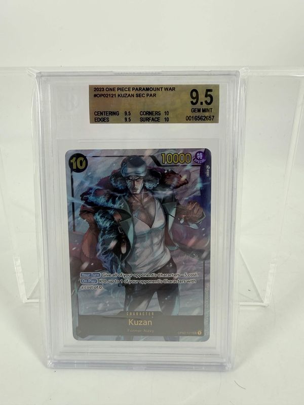 BECKETT 9.5 - 2023 ONE PIECE Paramount War Kuzan Alternate Art #OP02-121 [0016562657]