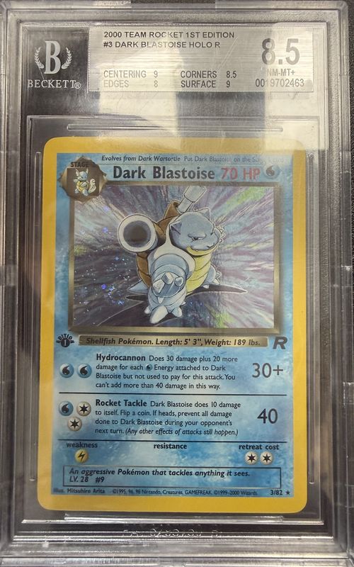BGS 8.5 - 2000 team Rocket 1st Edition #3 Dark Blastoise Holo R [0019702463]
